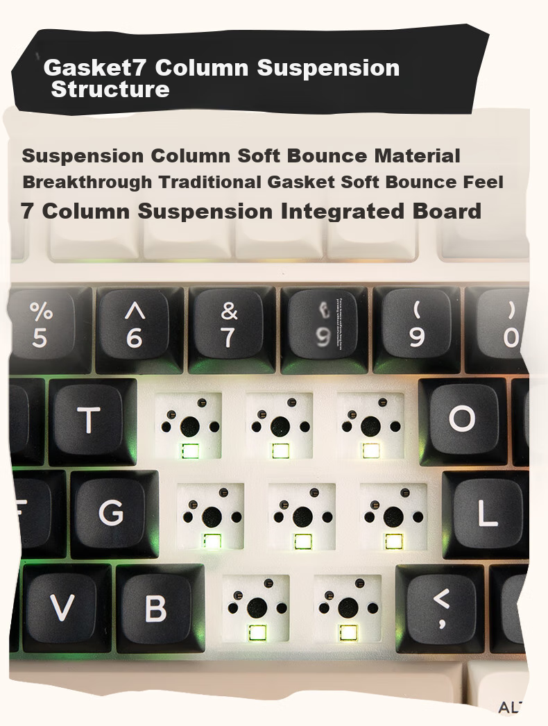 KZZI K75V2 Tri-Mode Custom Mechanical Keyboard Wireless Bluetooth Wired Gaming Office 82-Key RGB PBT Keycaps Gasket Mount Time Machine Peach Pink Switches 10