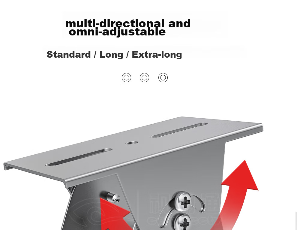 COMPCCTV Surveillance Universal Joint Bracket Aluminum Alloy Thickened Suitable for Hikvision Dahua Camera Gun Mount Cover Medium And Large Duck-Billed Head Stand Pole Crossbar 3