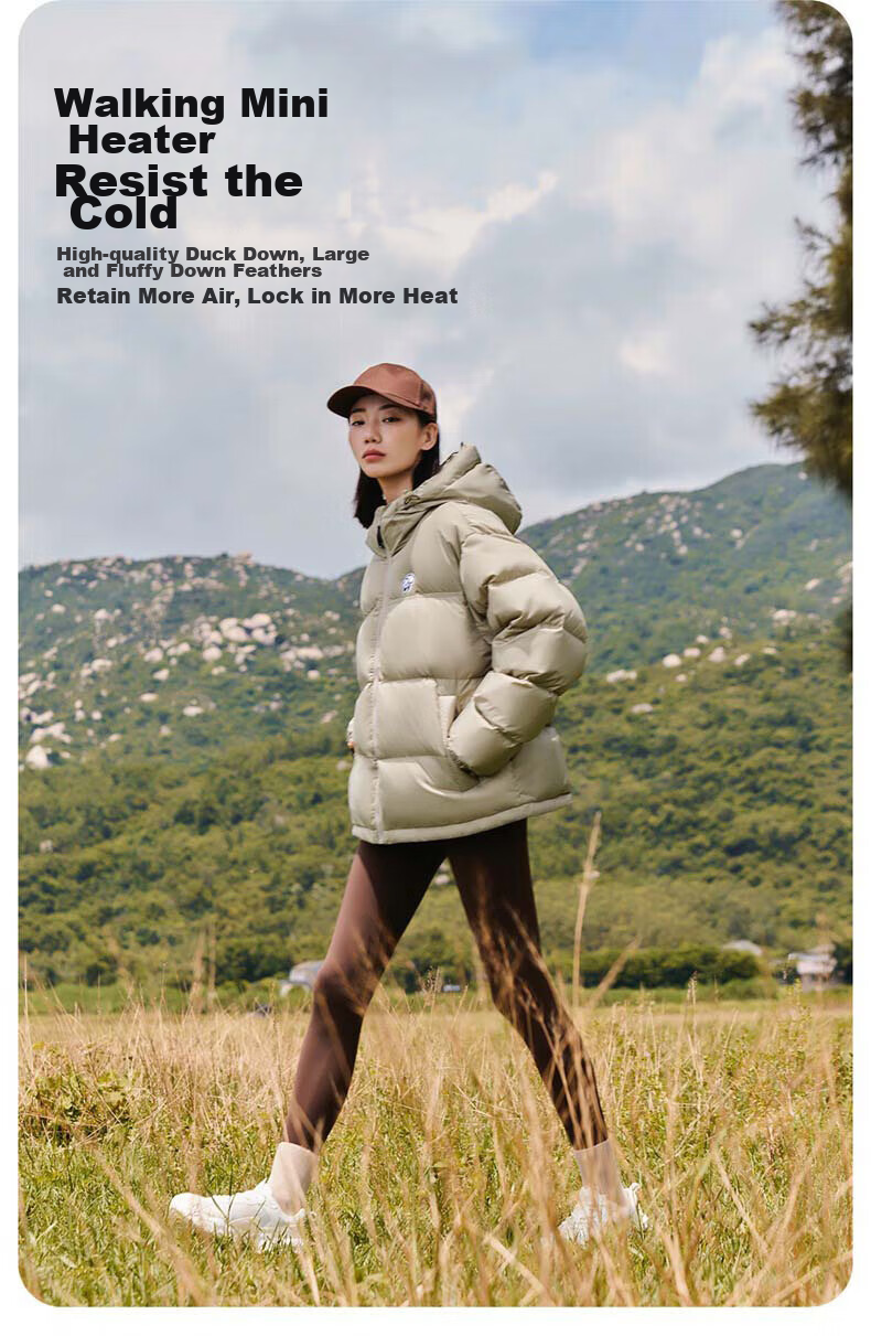 CAMEL Outdoor down Jacket, Autumn And Winter New Style for Men And Women, Thickened Duck Down, Windproof And Water-Resistant, Panda down Jacket 6