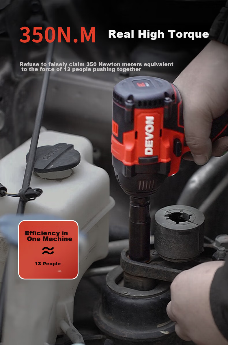 Devon 20V Brushless Impact Wrench, High Torque Industrial-Grade Lithium Battery Wrench Pneumatic Gun, 5733 Dual Battery 5.0 Fast Charging 8