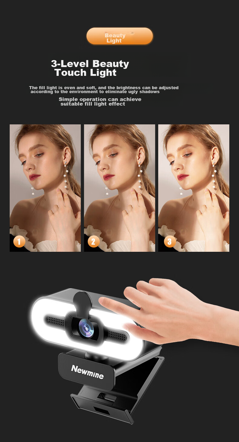 Newmine 1080P Computer Webcam USB Plug-And with Microphone Video Conference Online Class Postgraduate Entrance Exam Re-Exam Desktop Laptop External Home Live Streaming Camera NM11 8
