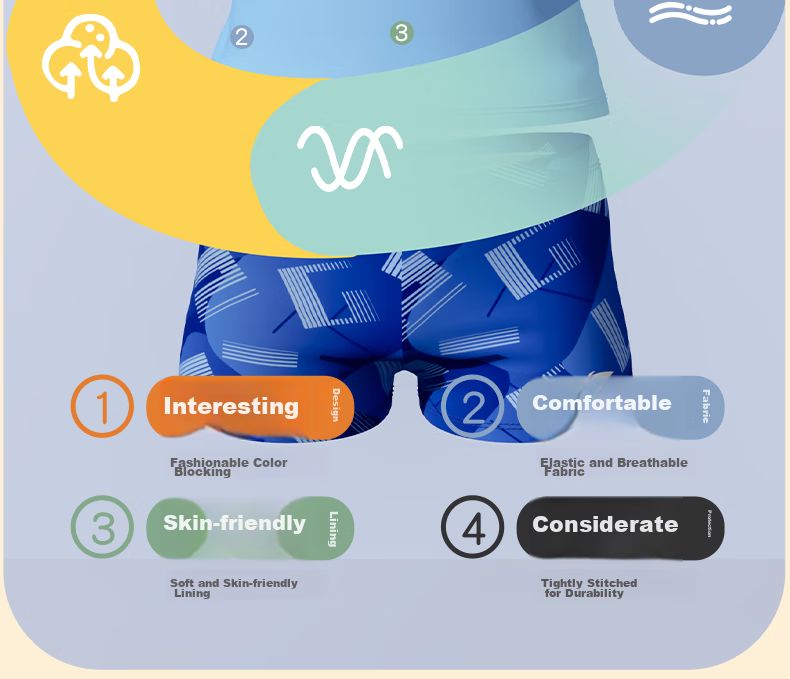 Li-Ning Children's Swimwear Boys' Two-Piece Swimsuit And Trunks Beach Hot Spring Swimming Costume 867 Blue 150 6