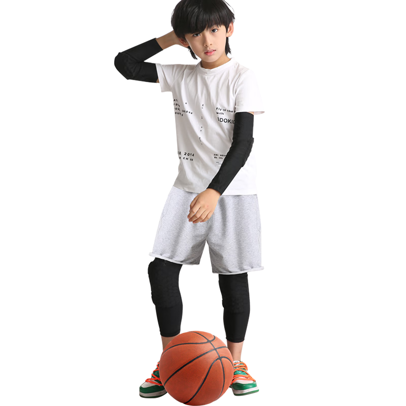 NAILEKESI N Sports Children's Knee And Elbow Pads, Goalkeeper Basketball Football Honeycomb Impact Protection Gear, Training Leg Guards Meniscus Knee Pads