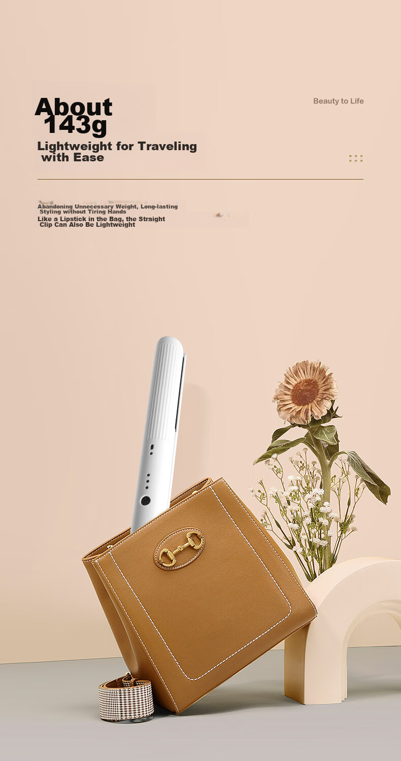 Jindao Straight Hair Iron, Wireless Charging Clip, Curling Iron, High Crown Curl And Straight Dual-Use, for Men And Women, Small Ironing Board, Straight Hair Electric Iron, KD386 White Portable, National Day Gift, Birthday Present 13