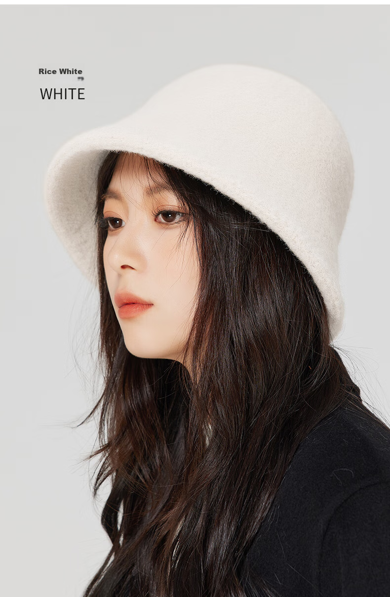 MISSION UV Wool Warm Fisherman Hat for Women, Autumn And Winter Bucket Hat, Versatile Face-Slimming Winter Hat, Windproof And Cold-Resistant Hat for Women in Winter Seaso 9