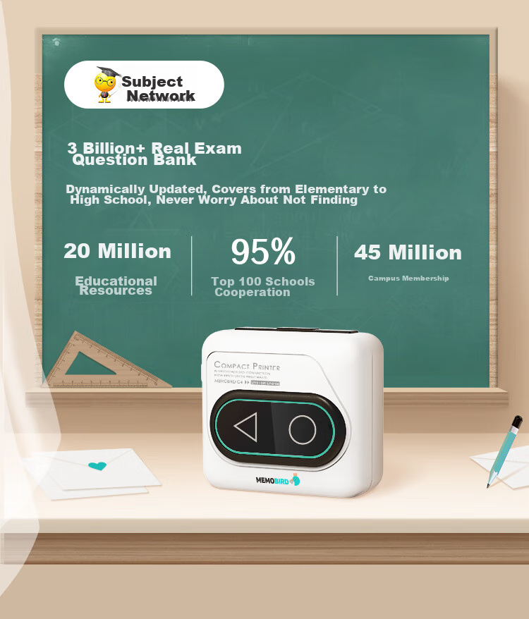 MEMOBIRD Teen Edition Error Correction Printer for Students' Course Tutoring And Learning, High-Definition Error Correction And Question Organization Tool, Classic White 1