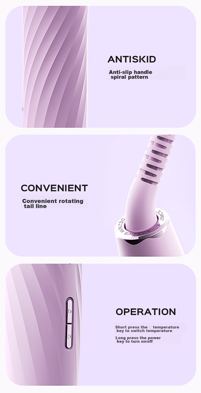 Lena Third Generation Automatic Curling Iron, 40mm, Lazy Anti-Scalding Fully Automatic Curling Tool, Negative Ion Hair-Friendly Electric Curler, Gift, Z3S-40 Portable for Travel 10