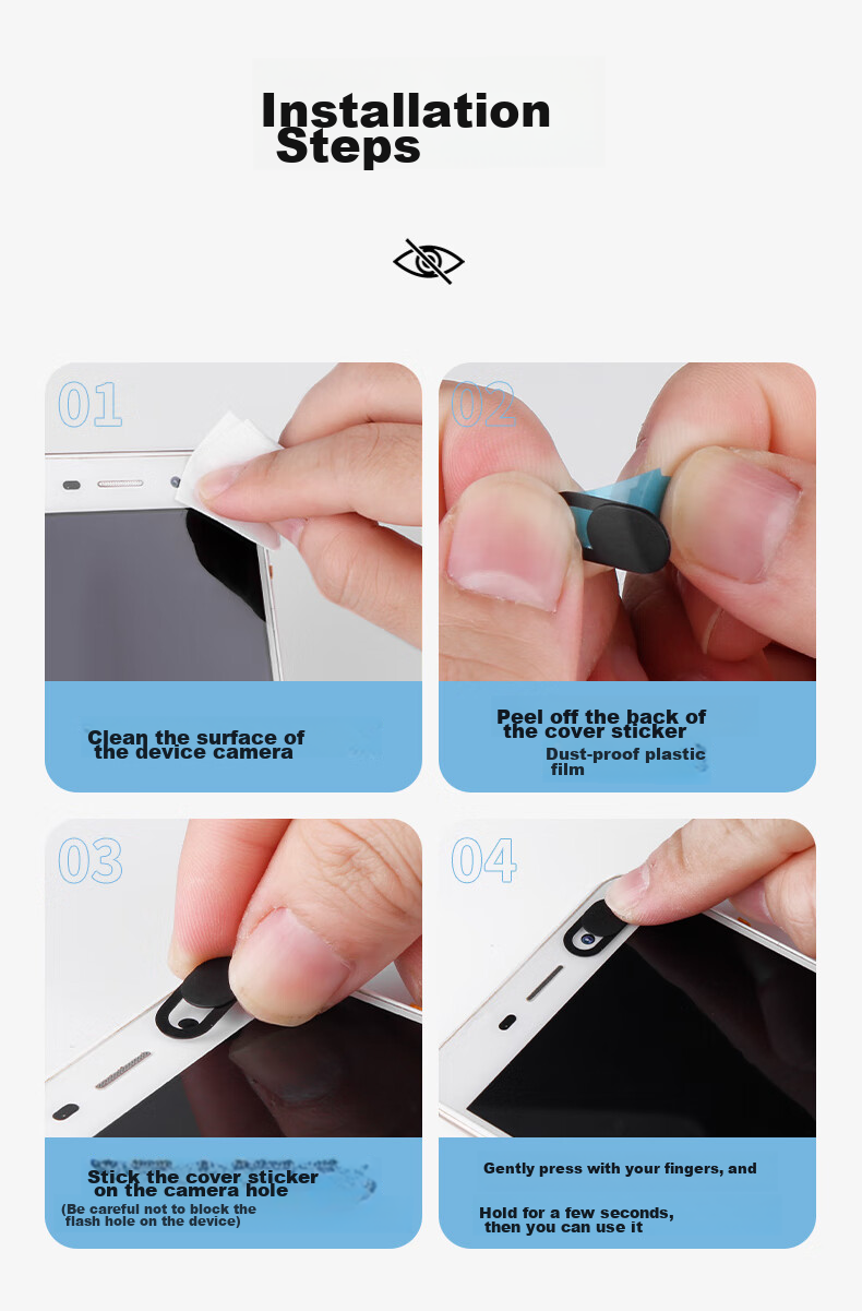 Masentek Camera Privacy Cover, Phone Laptop MacBook Tablet Front Camera Anti-Peeping Protective Sticker, Suitable for Huawei Apple HP Lenovo 19