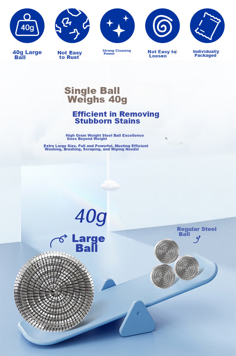 Huizao Steel Wool Pot Scrubber, Large Size 40g, Dish Washing, Low Shedding, 12 Pieces, Stainless Steel Cleaning Iron Wool Brush, Pot Cleaning Tool 1