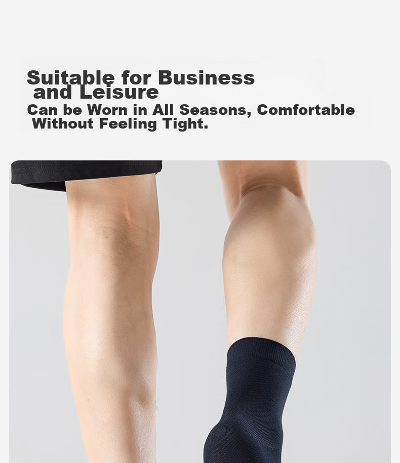 THREEGUN [Jian Series] Modal Men's Socks, 10A Antibacterial, Odor-Resistant, Wear-Resistant Socks, Mid-Calf Length, Smooth And Sweat-Absorbing 6