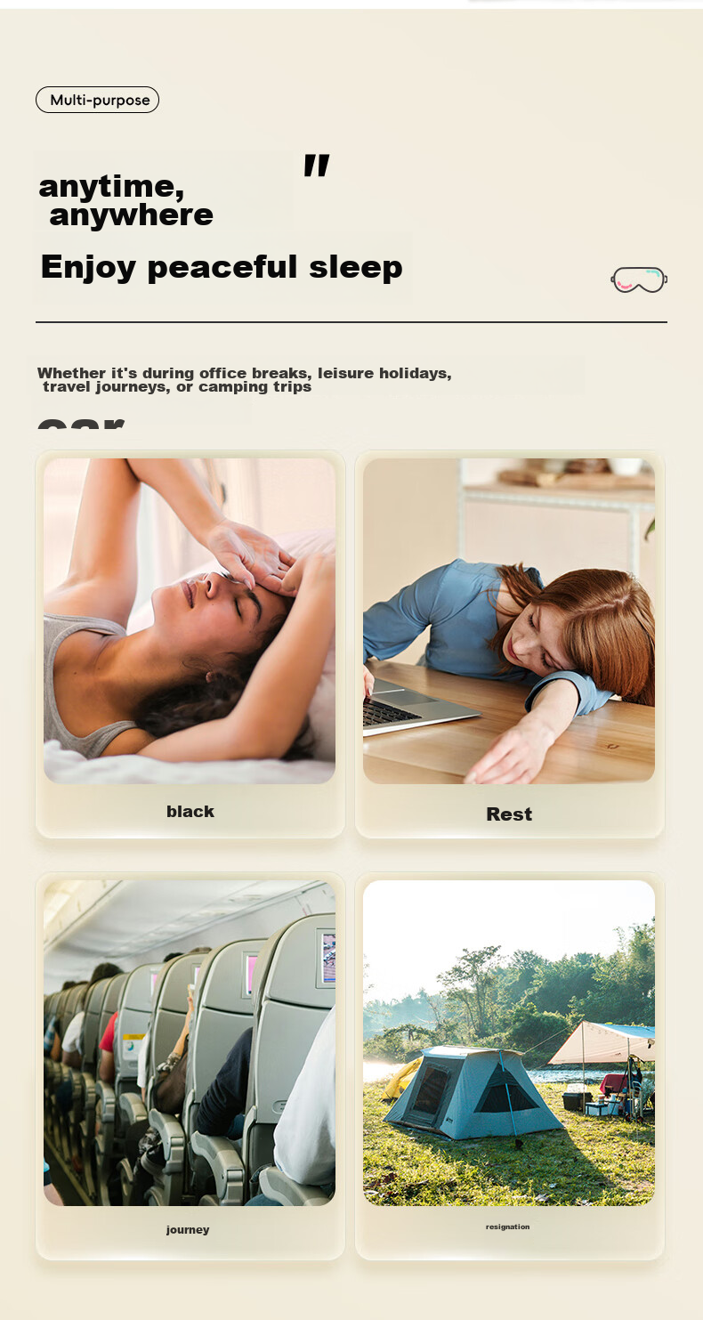 40,000 KM 3D Sleep Mask Light Blocking Eye Mask for Adults Men Women Nap Rest 7