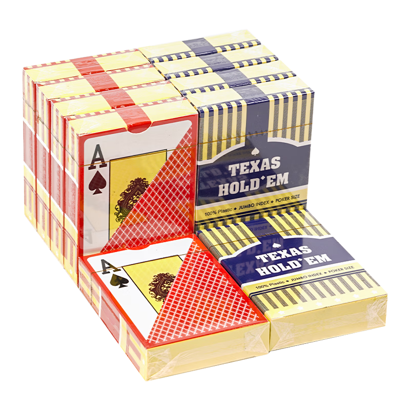 Dechen Texas Hold'em Poker Cards, Plastic Bridge Cards, PVC Durable Waterproof Frosted Large-Character Wide Cards