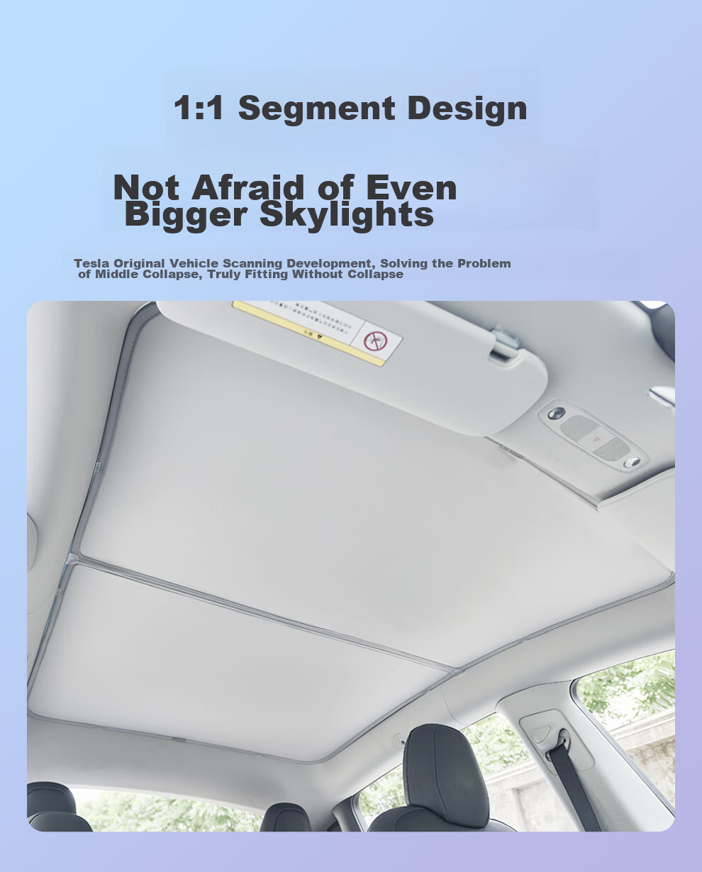 3W Suitable for Tesla Model 3 Refreshed Special Sunroof Shade, Summer Car Interior Sunshade, Heat Insulation Canopy, Sun Protectio 4