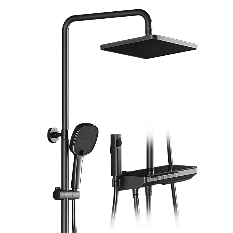 HEGII Shower Head D40, Piano Key Design with Storage, Descaling Self-Cleaning Shower Head Set HMF938-333