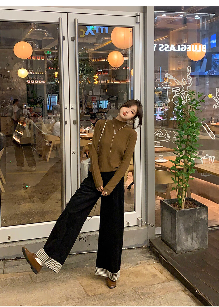 YUZHAOLIN Apricot Half Turtleneck Base Shirt Women's Little Chanel Style Inner Wear 2025 Autumn Winter New Sweater Knit Top 23