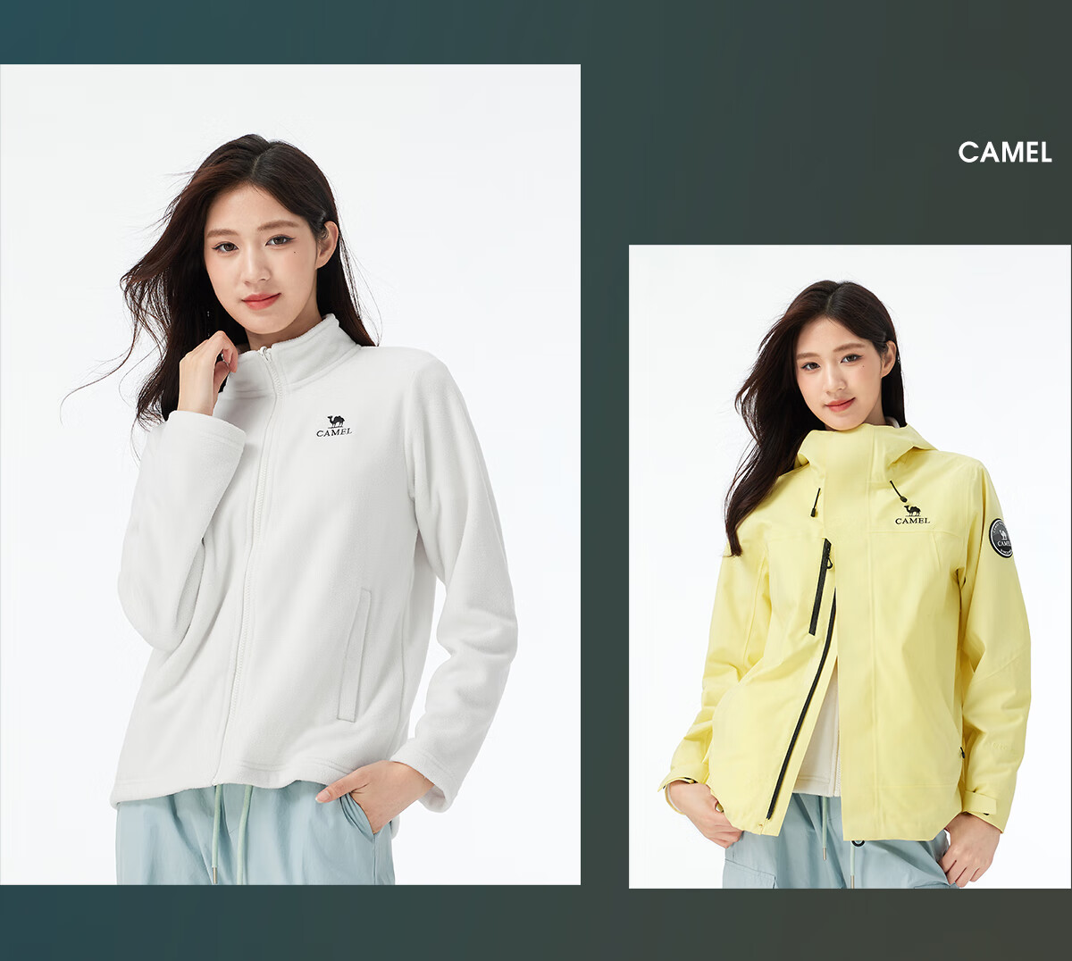 CAMEL Dilireba Style Women's Winter Warm Goose Down Liner Casual Jacket 41