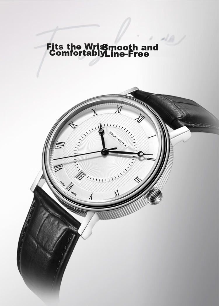SEAGULL Men's Automatic Mechanical Watch, Bauhaus Date Display Men's Watch, Birthday Gift for Men, Model 6091 32