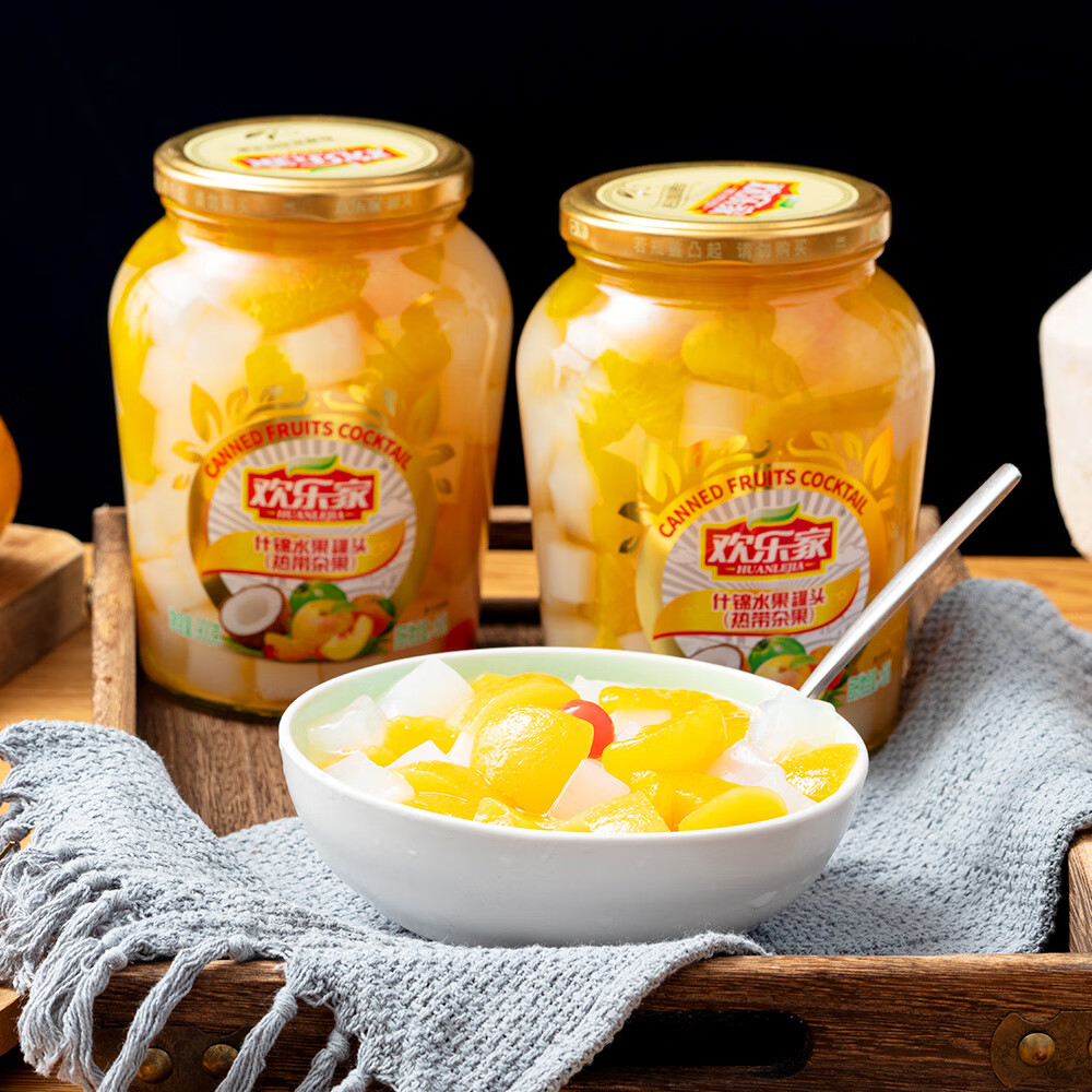欢乐家北果什锦水果罐头900g*2瓶 礼盒送礼 休闲零食