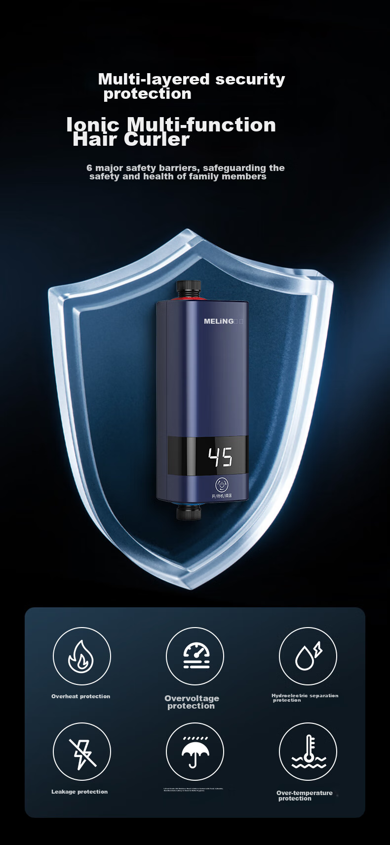 MeiLing Instant Electric Water Heater, Fast Heating Water Heater for Home Use, Quick Heating, 5500W Variable Frequency Constant Temperature, Small Kitchen Treasure MJR-DC5548 Conduit Box Model 4