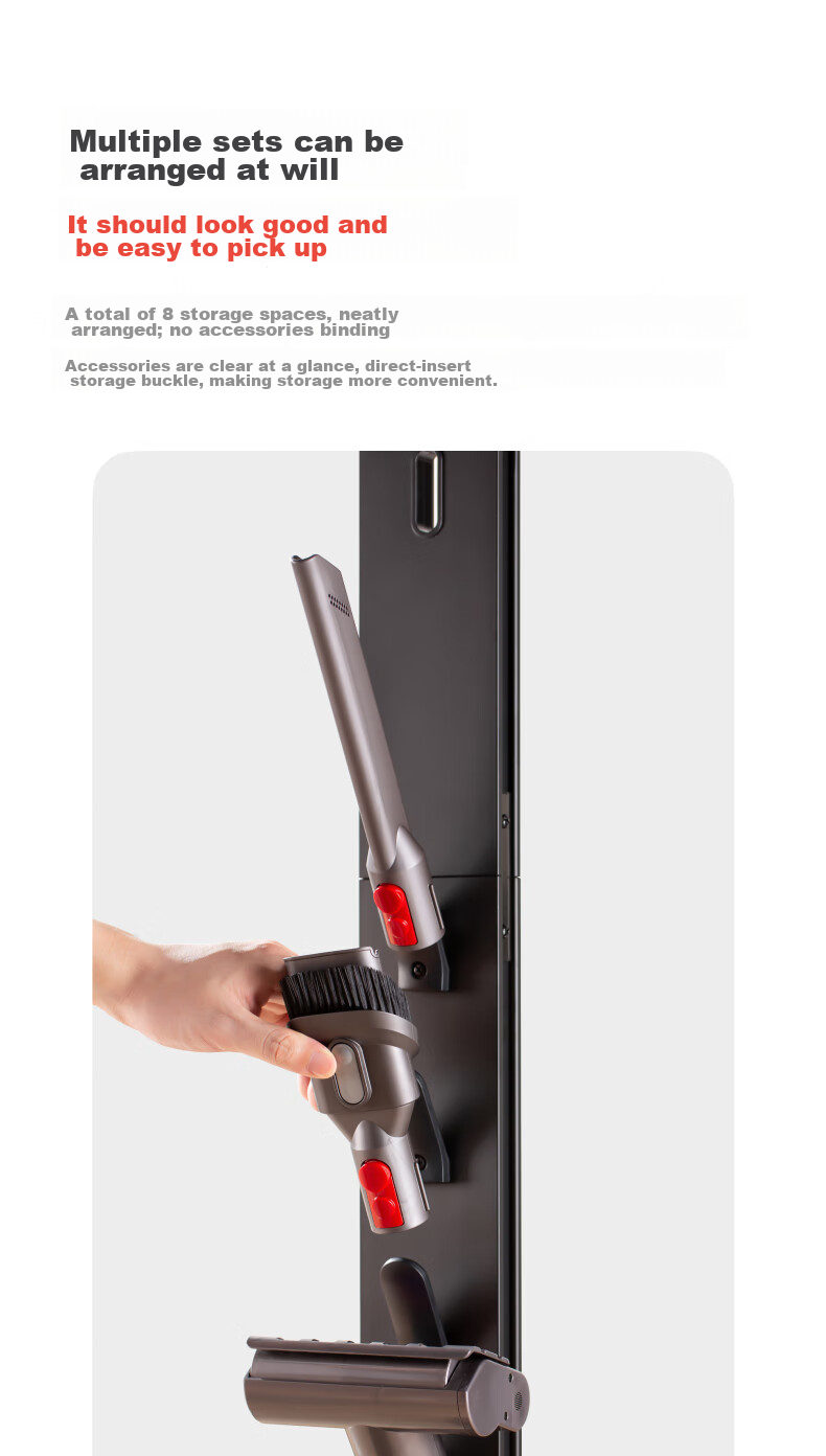 Brateck Vacuum Cleaner Stand, No Drilling Required Wall Mount Bracket, Suitable for Dyson Vacuum Cleaners G5 V8 V10 V12 V15 Storage Rack, Dyson Stand, Dyson Vacuum Cleaner Accessories L500 10