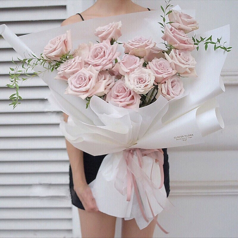 花未眠28朵高端精品棉花糖玫瑰花束-北京花未眠环境艺术设计有限公司