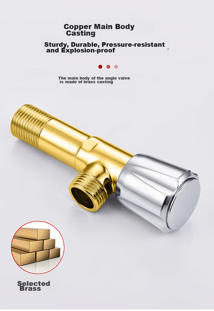 Larsd Extended Angle Valve, Brass Thickened Hot And Cold Water Quick-Open Triangular Valve, Figure-Eight Valve, Stop Valve LD10707 10