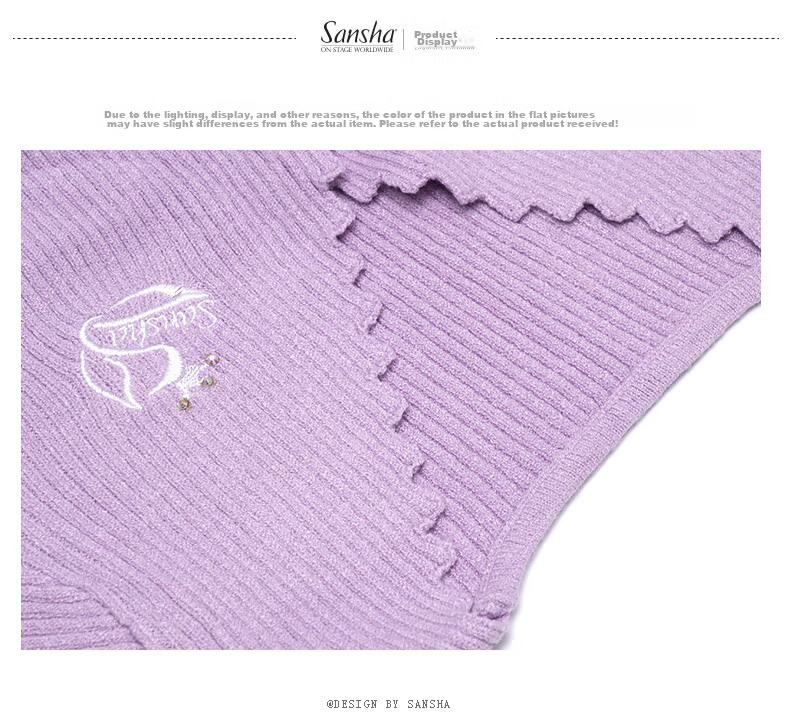 Sansha Children's Dance Sweater, Ribbed Knit Ballet Long-Sleeve Top, Pink, S-M 16