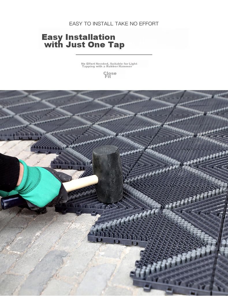 Modouyu Three-In Floor Mat, 90*120cm, Single Brushed Gray, Entrance Door Mat, Company Outdoor Non-Slip Floor Mat, Foot-Wiping Mat 9
