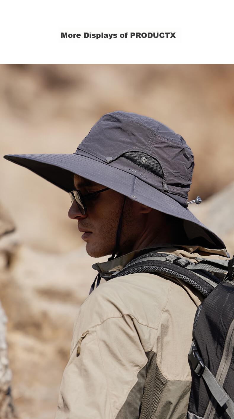 MISSION UV Sun Protection Hat for Men, Wide Brim Fishing Bucket Hat, Hiking Cap, Summer Outdoor UV-Resistant Large-Brimmed Sun Hat 12
