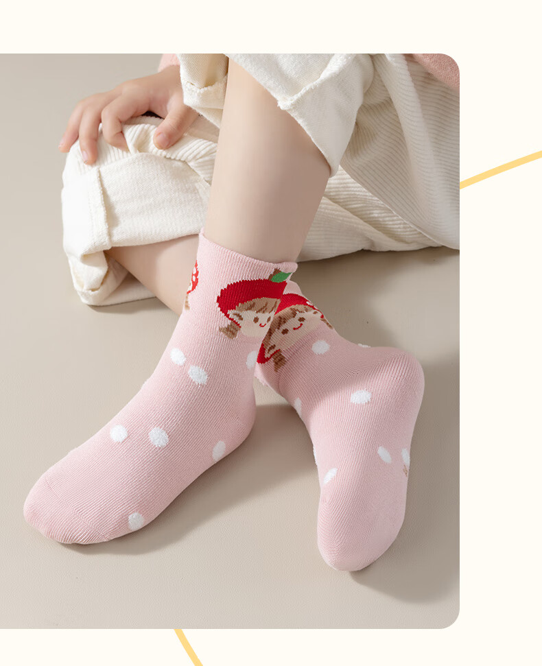Caramella Spring And Summer Children's Socks, Girls' Mid-Calf Socks, Cartoon Cute Xinjiang Cotton Soft Comfortable Baby Floor Socks 4
