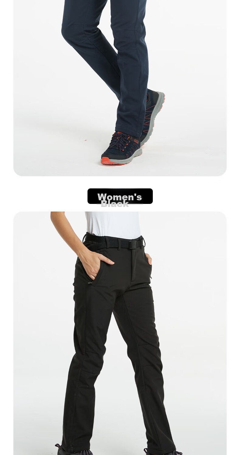 ALPINT MOUNTAIN Fleece-Lined Soft Shell Pants for Men And Women, Autumn And Winter Outdoor Cold-Resistant Hiking Trousers, Waterproof Fleece-Lined Tactical Pants for Winter 14