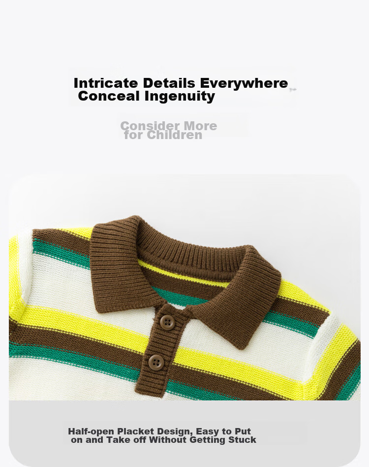 Minibala Children's Sweater for Boys And Girls, New Autumn/Winter 2024 Knitted Sweater Collectio 7