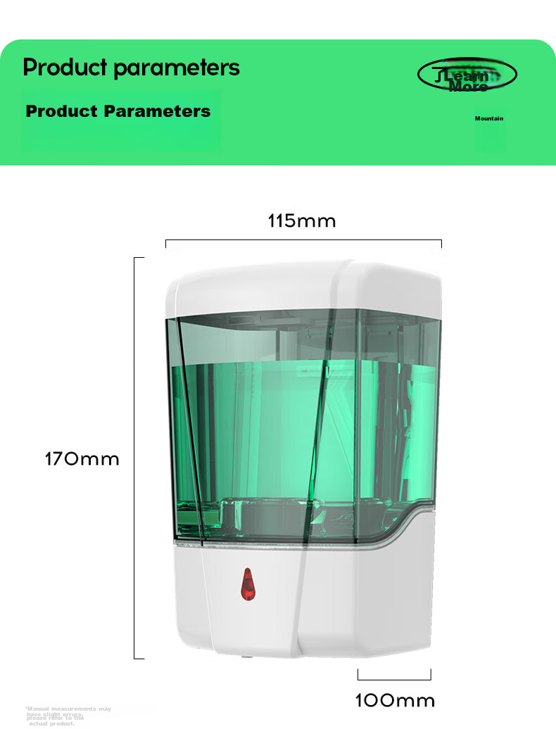 Interhasa! F9031 Automatic Soap Dispenser Wall-Mounted Hand Sanitizer Machine Bathroom Soap Dispenser Box No Drilling Required 11