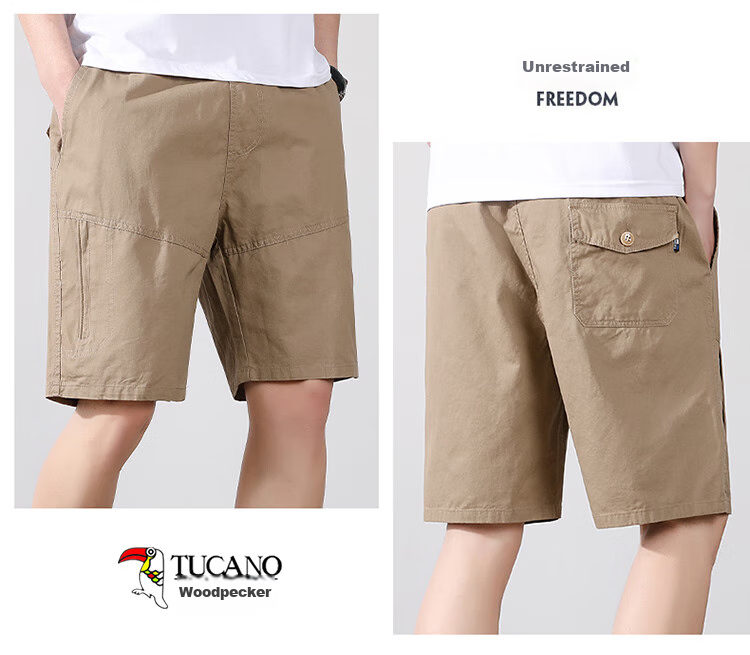 TUCANO Men's Summer Cotton Casual Cargo Sport Breathable Lightweight Dark Gray Shorts XL 23