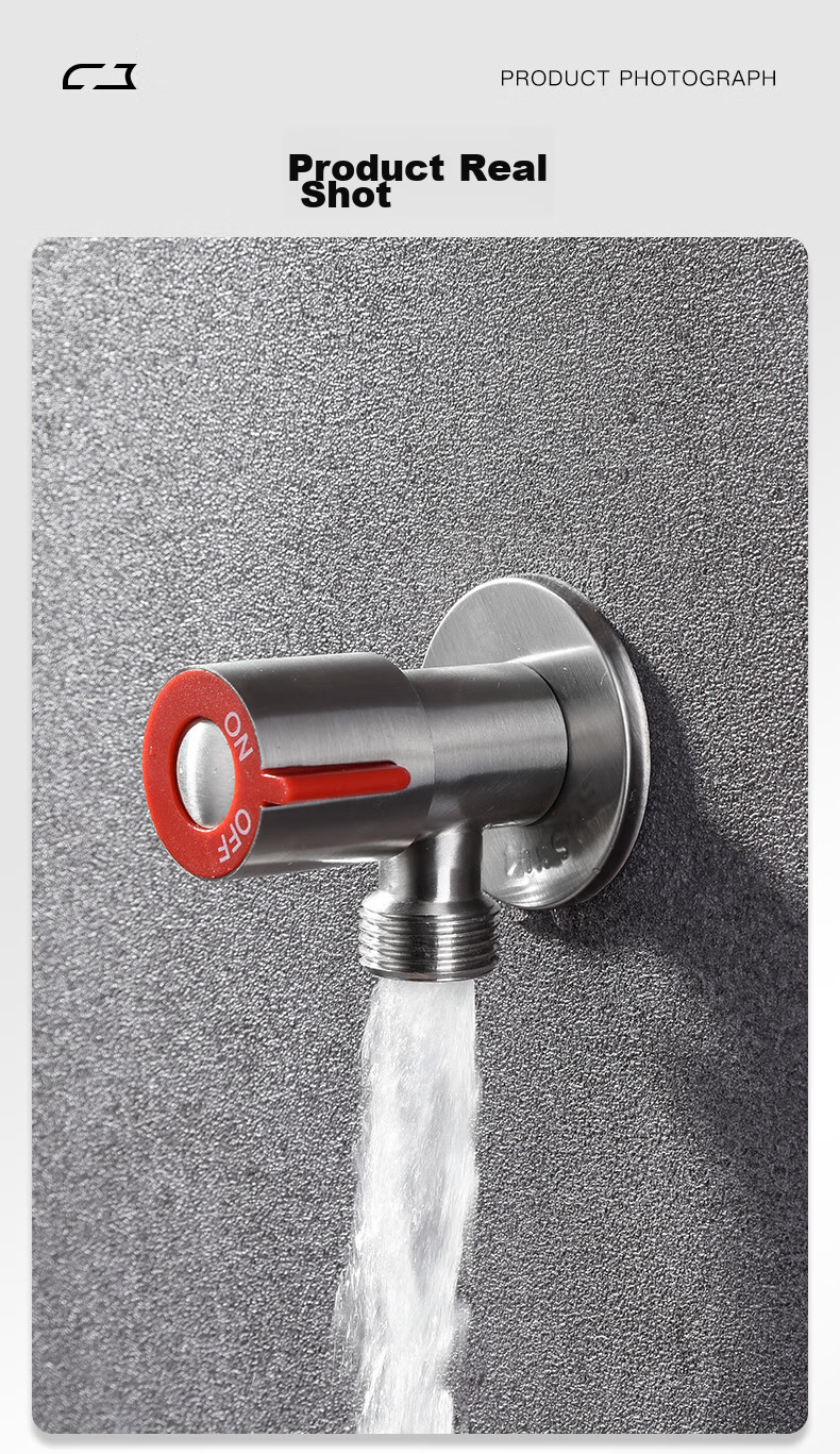 KEGOO K06641 Angle Valve, 304 Stainless Steel Triangular Valve, Cold And Hot Water Compatible Angle Valve, 1/2 Inch 14