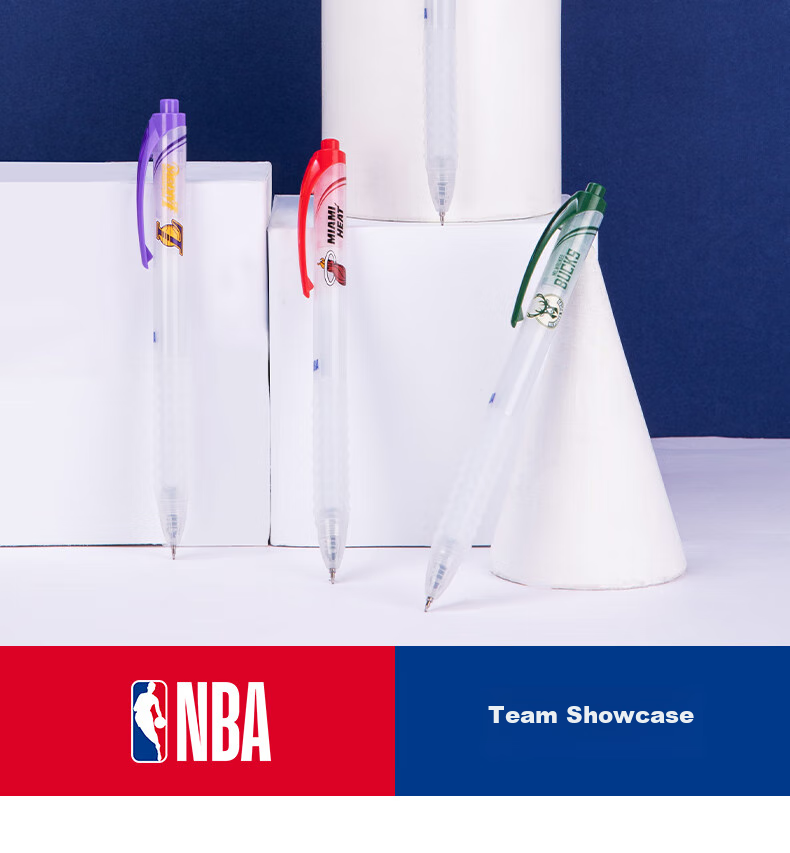 Deli [Best-Selling Product] NBA Quick-Drying Retractable Student Gel Pen, 0.5mm ST Tip, Black, 12 Pcs, SA292 4