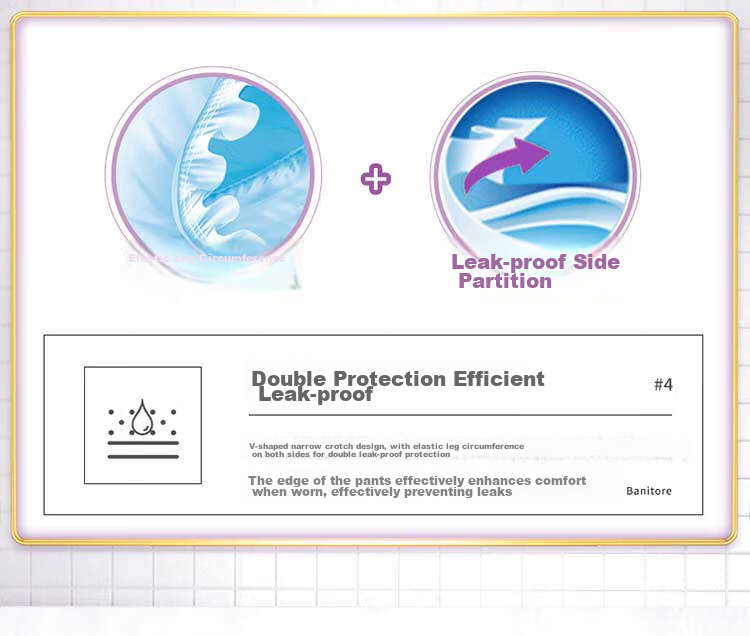 Banitore Quick-Absorbing Leak-Proof Pull-Up Diapers, Size L, 60 Pieces (95-120cm), Elderly Incontinence Pads, Adult Diapers, Pull-Ups 10