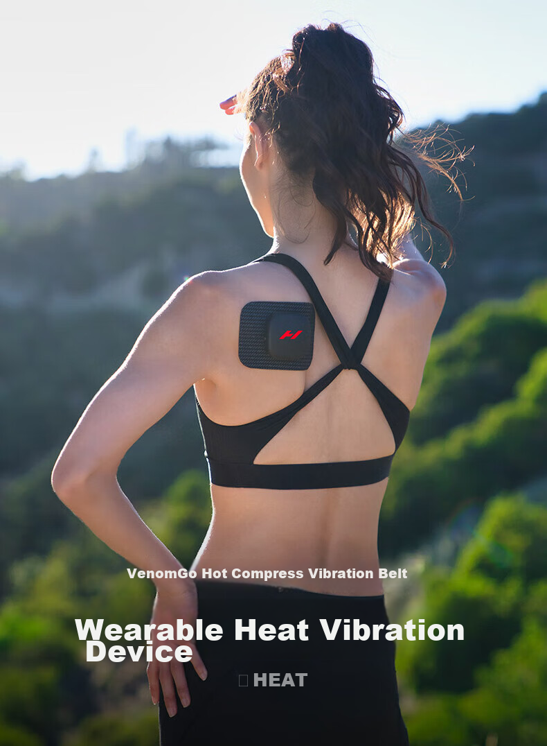 HYPERICE Massage Device with Heat Therapy, Vibration And Muscle Relaxation, Portable Magnetic Patch, Venom Go, Gift for Me 2