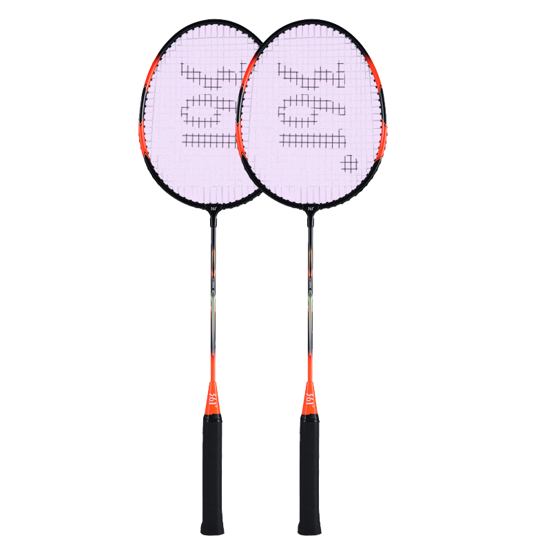 361° Badminton Racket Set with Grip Tape, Classic Beginner Training Rackets, 2 Pairs Pre-Strung [Blue]