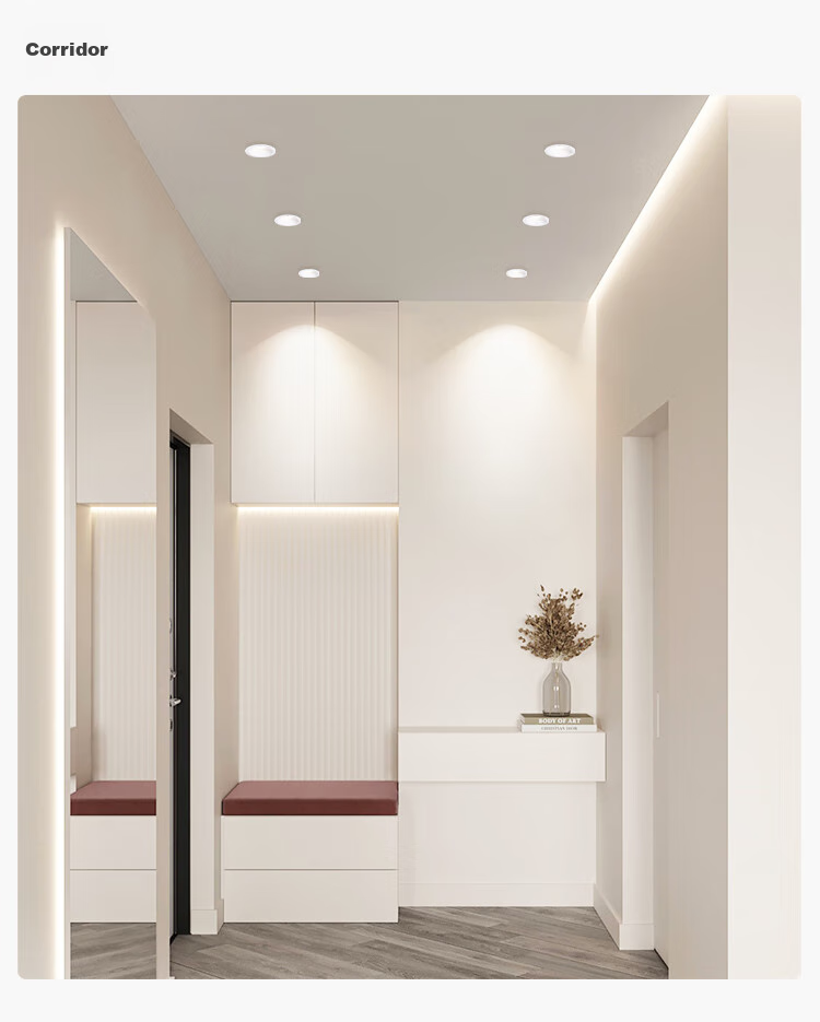 NVC LED Downlight, Living Room Background Wall Recessed, Washed Wall Small Hill Aluminum Material, 7W White Cup Warm White [Mingyue], Ra95 12