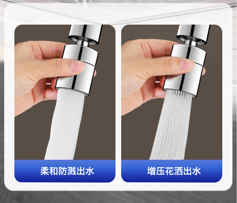 ZUNCHI Kitchen Faucet, Stainless Steel Hot And Cold Dishwashing Sink Basin, 360° Rotating Anti-Splash Household Tap, 2056B 12