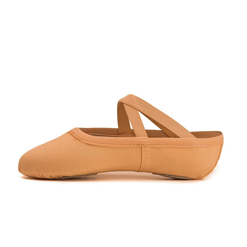 Sansha Ballet Practice Shoes for Adults, Women's Soft-Soled Dance Shoes, Slip-On Cat Paw Shoes for Exams NO.86, Light Brown, Size 37