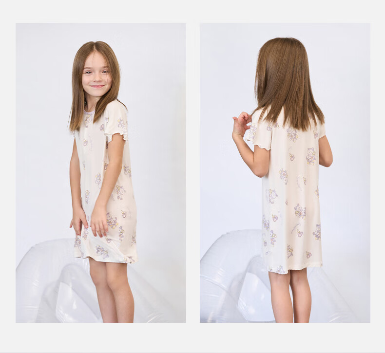 Aimer Kids Girls' Modal Camisole Nightgown for Spring And Summer, Class A Sleepwear AK144E531 Floral Gray 170 9