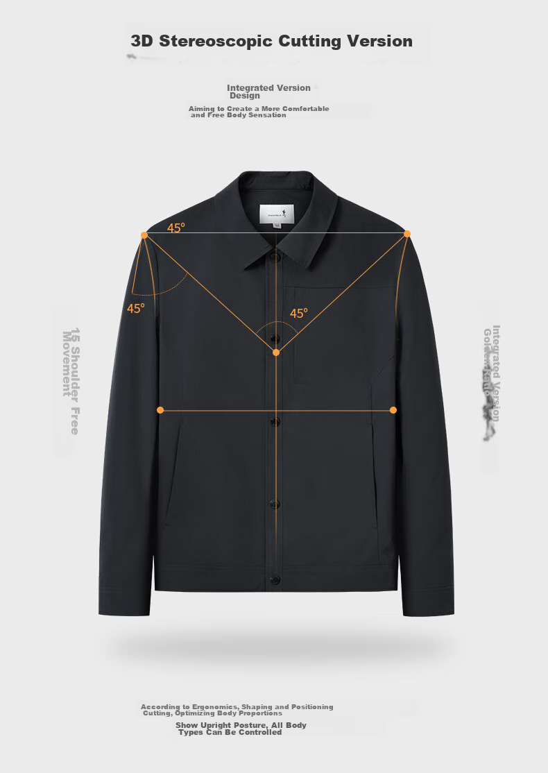 DANCING WOLVES [Delicate Lining] Workwear-Style Lapel Jacket, Autumn And Winter, Easy-Care Business Style, Commuter Men's Jacket 9