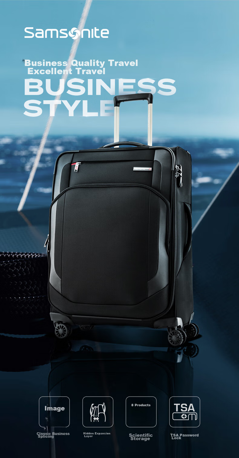 Xinxiuli Luggage, 25-Inch Trolley Suitcase, Business Soft Case, Expandable Travel Case, AZ7 Black Check-In Suitcase with Password Lock 1