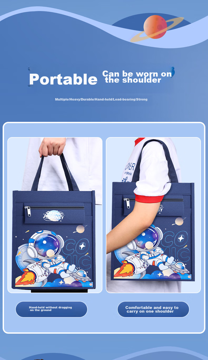 Licao Multifunctional Tutoring Bag, Large Capacity Handheld Tutoring Pack, Middle School Handbag, Art Supply Bag, Study Backpack, Children's Learning Supplies [Kapibara] 9