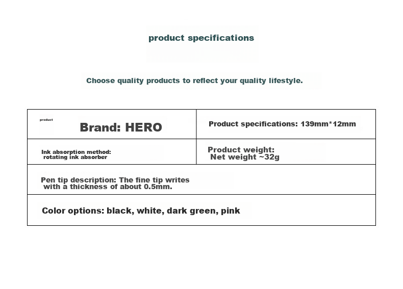 HERO Fountain Pen Stationery, Stylish for Men And Women Students, Iridium Gold Fountain Pen, Business Office Personal Ink Pen 850, Black 4