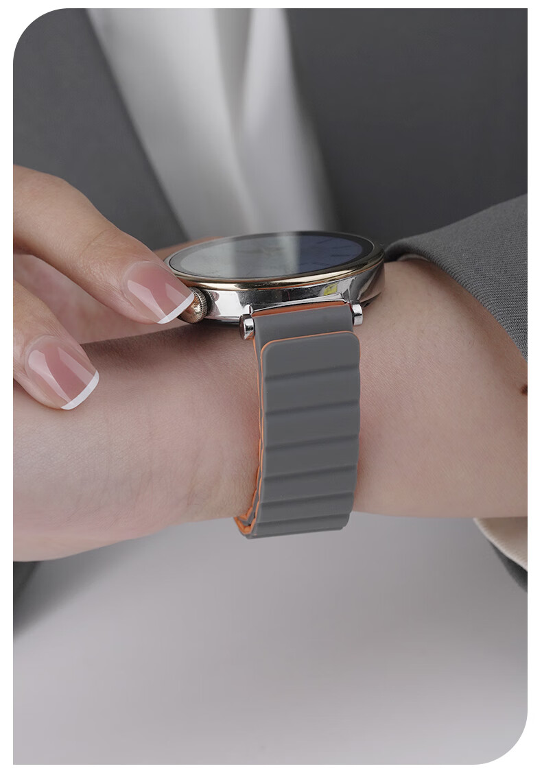 Watchbond Compatible with Huawei Watch GT5/GT6/GT4/GT5Pro Strap, Watch5 Women's Model 41mm Magnetic Silicone Loop Strap, Smart Sports 18mm Spring And Summer Wristband Accessory 15