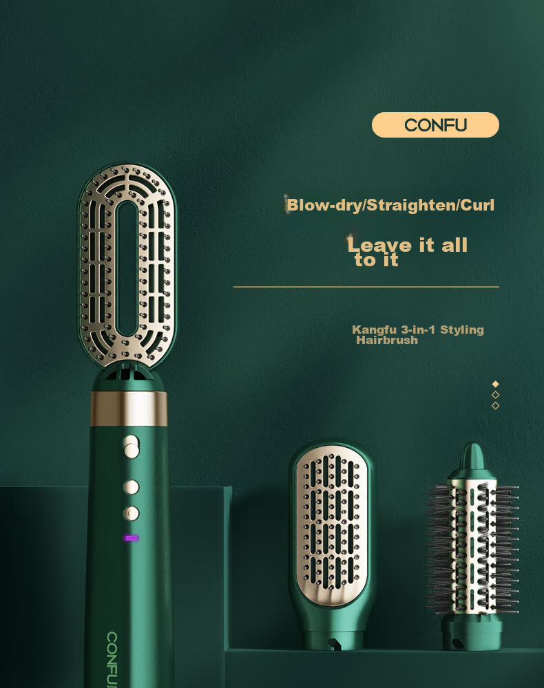 CONFU High-Speed Hair Dryer Multi-Function Automatic Curling Iron Negative Ion Hair Care Straightening Brush Egg Roll Lazy Person's Gadget Birthday Gift for Girlfriend F6 Sand Gold 1