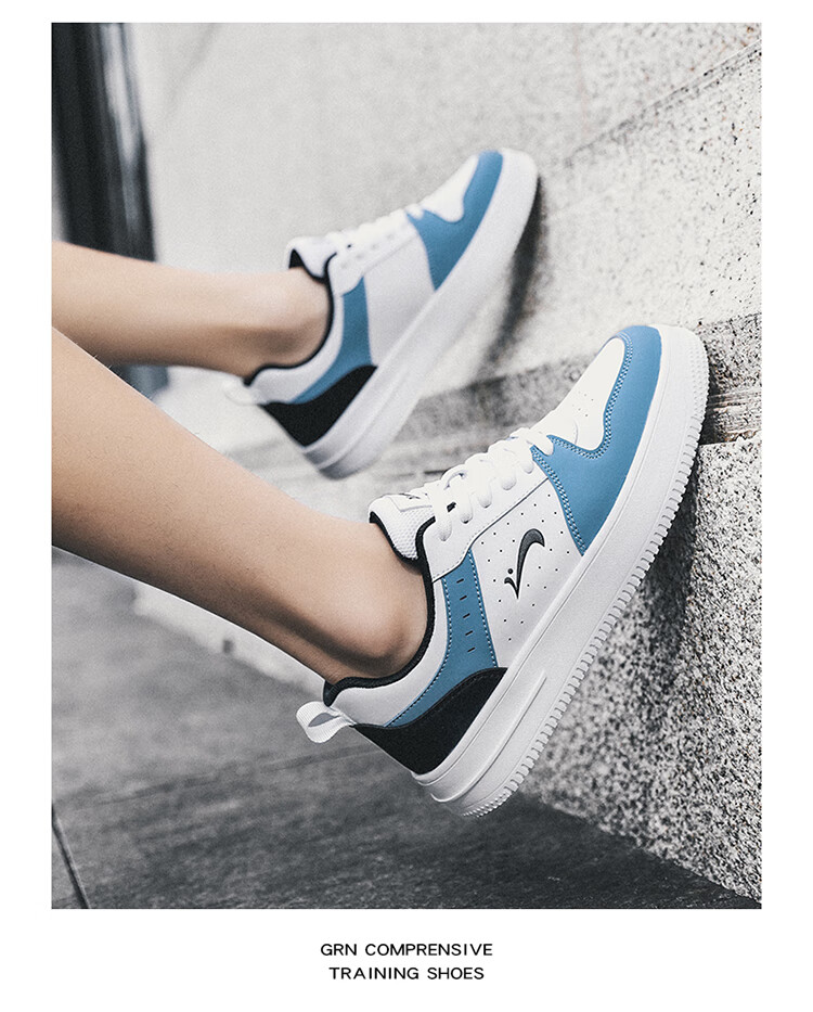 Guirenniao Women's Sneakers New Couple Casual Shoes Thick Sole Sports Shoes White/Black Size 38 17